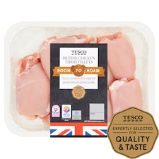 Tesco Room To Roam British Chicken Thigh Fillets 600G