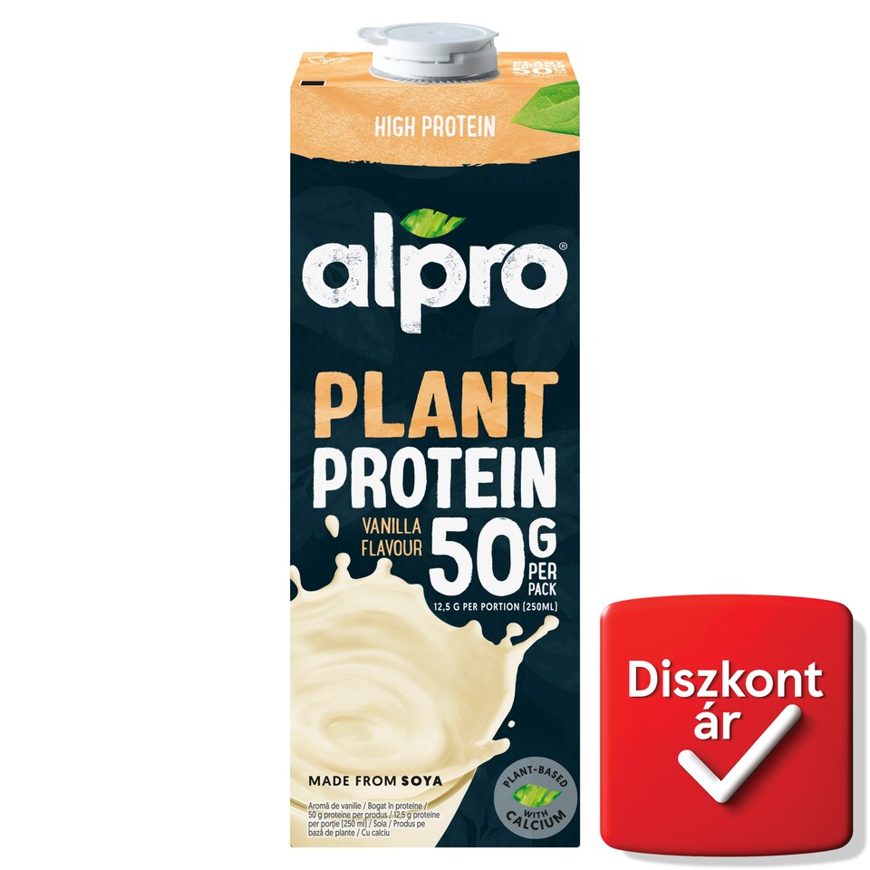 Alpro Plant Protein UHT vaníliaízű szójaital hozzáadott kalciummal, B2-, B12- és D2-vitaminnal 1 l