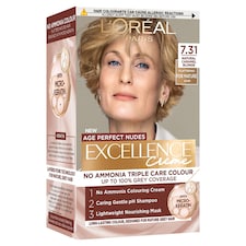 L'Oreal Excellence Age Perfect Nudes 7.31 Natural Caramel Blonde Permanent Hair colour