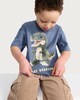 image 1 of F&F Boys Pure Cotton Stay Roarsome Dinosaur T-Shirt in Blue
