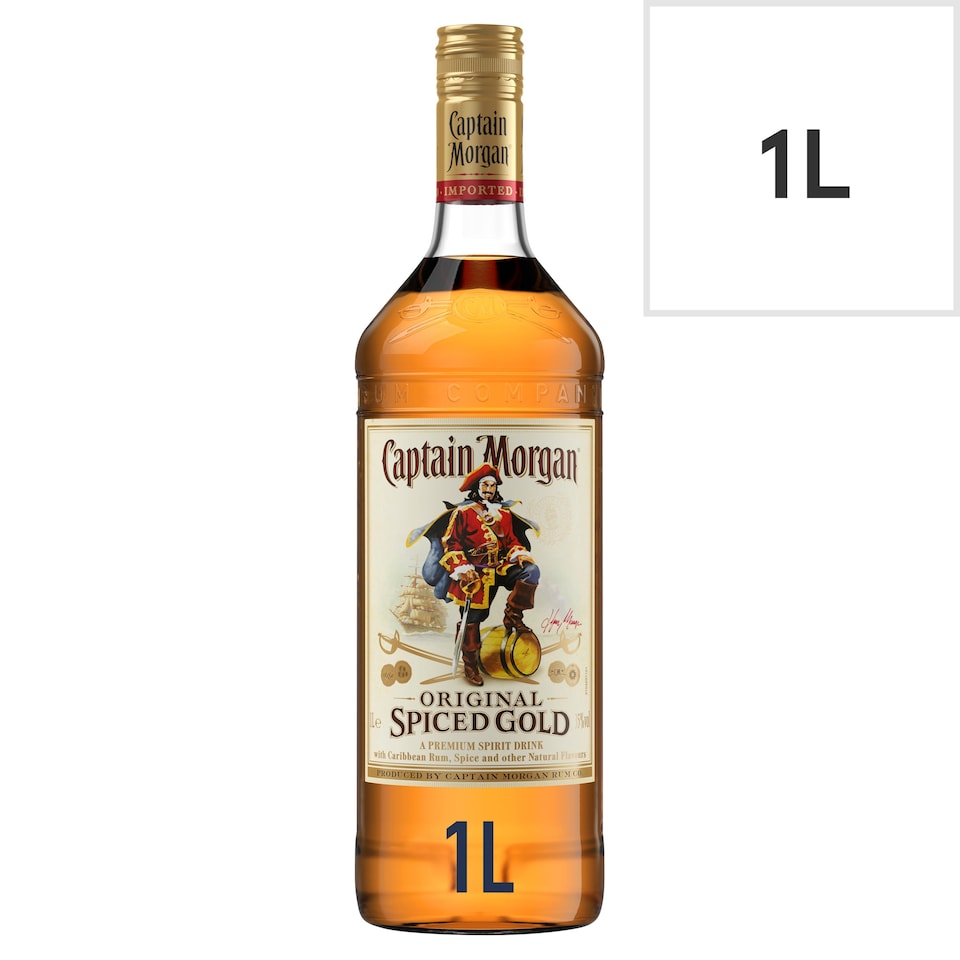 Captain Morgan Original Spiced Gold Rum Based Spirit Bottle 35% 1L