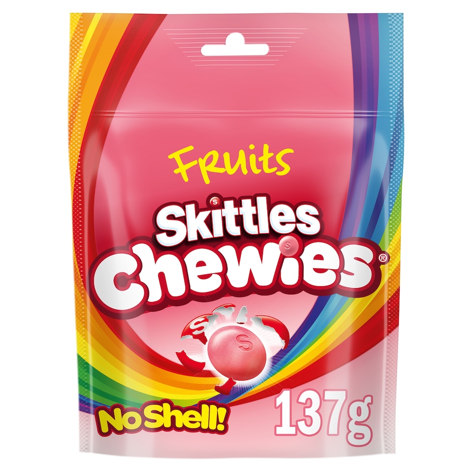 Skittles Chewies Vegan Sweets Fruit Pouch Bag 137g