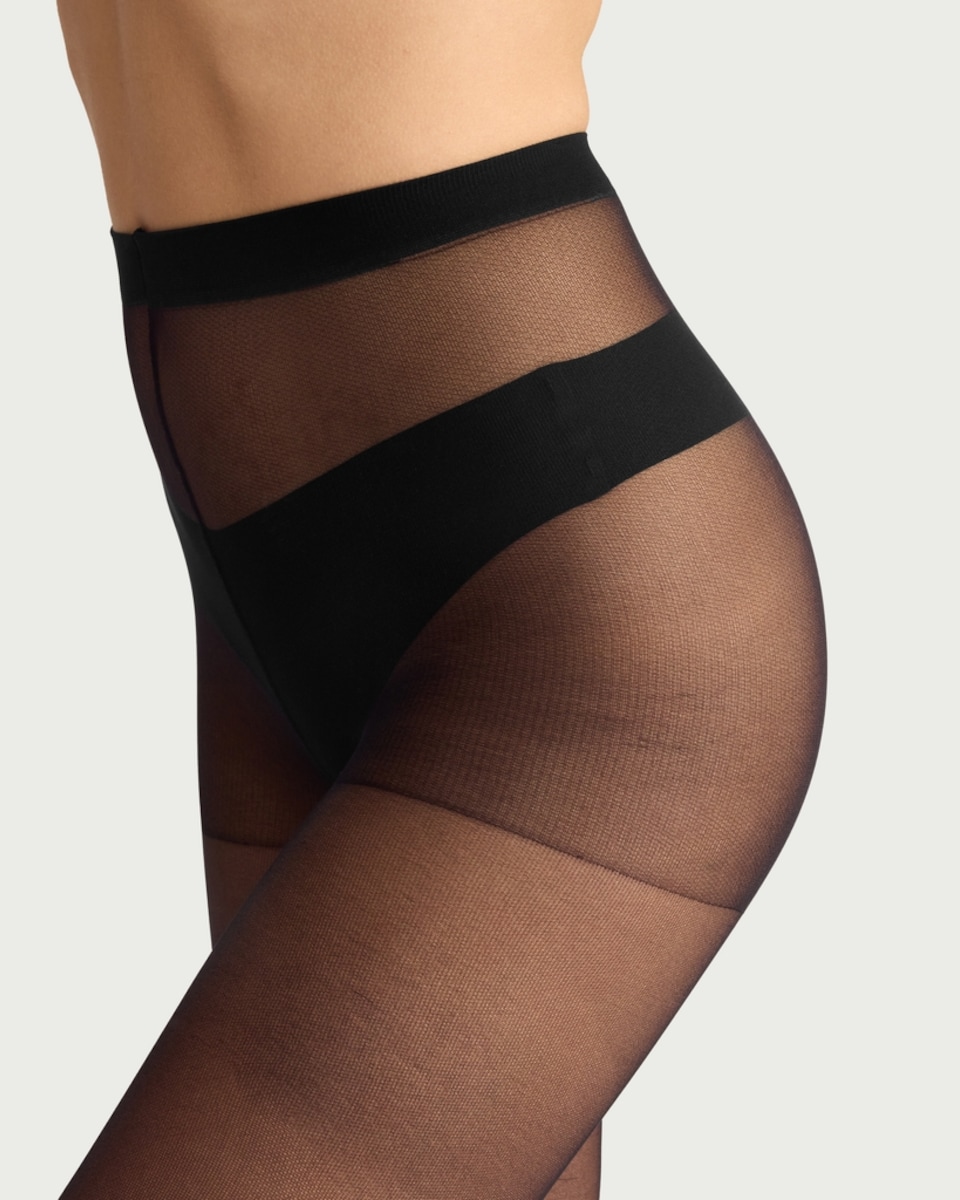 image 1 of F&F 5-Pack 15 Denier Run Resist Tights in Black