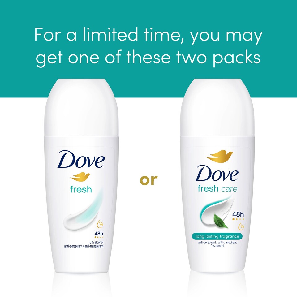 image 1 of Dove 48h Fresh Antiperspirant Deodorant Roll On 50ml