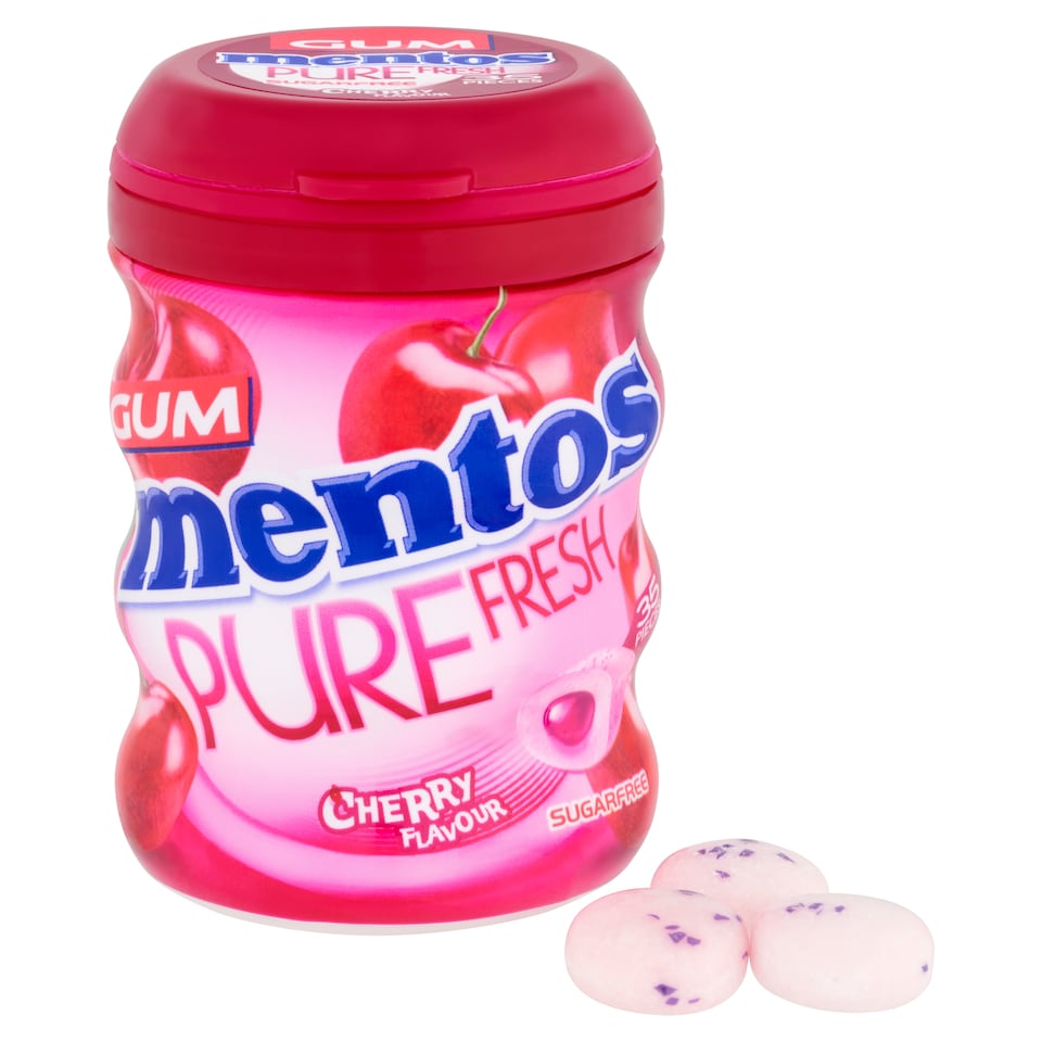 image 1 of Mentos Pure Fresh Gum - Cherry Flavour 68g