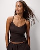 image 1 of OH ME OH MY Cotton Rich Lace Trim Vest in Chocolate
