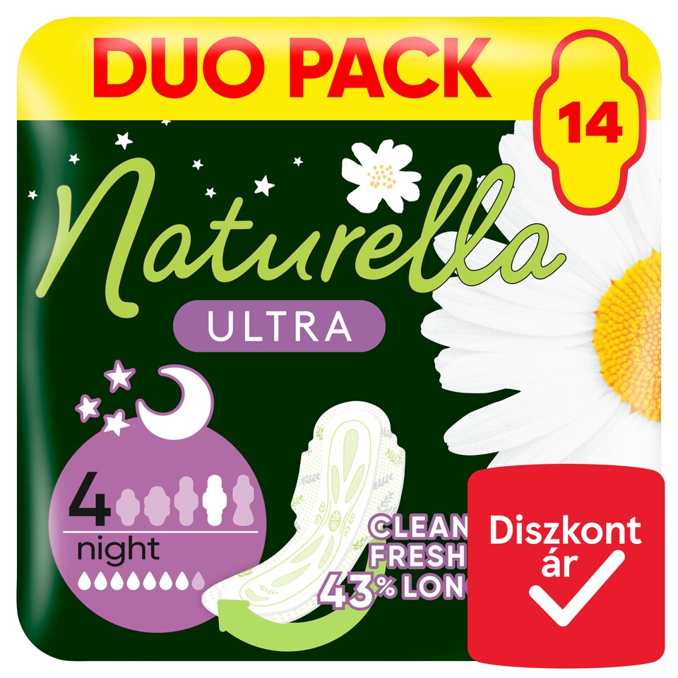 Naturella Ultra Szárnyas Betét, Night (4-es méret) Méret, 14 db  1. kép