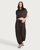 image 1 of F&F Satin Drawstring Co-ord Trousers in Chocolate