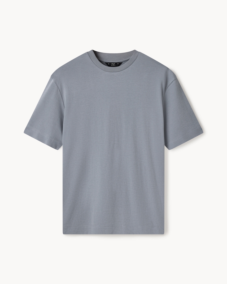 image 1 of F&F Pure Cotton Relaxed Fit T-Shirt in Grey