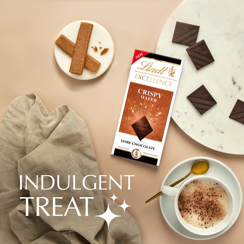 image 1 of Lindt Excellence Dark Crispy Wafer 100g