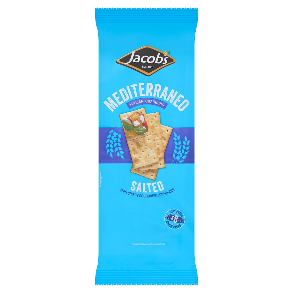 Jacobs Mediterraneo Salted Italian Crackers 8 x 31.25g