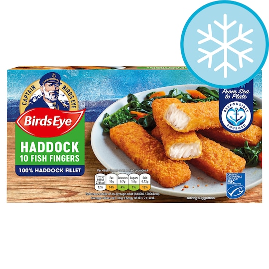 Birds Eye 10 Fish Fingers Haddock 280G Tesco Groceries