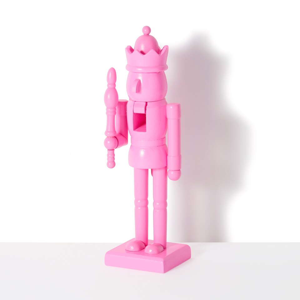 image 1 of Paperchase Neon Christmas Wooden Nutcracker