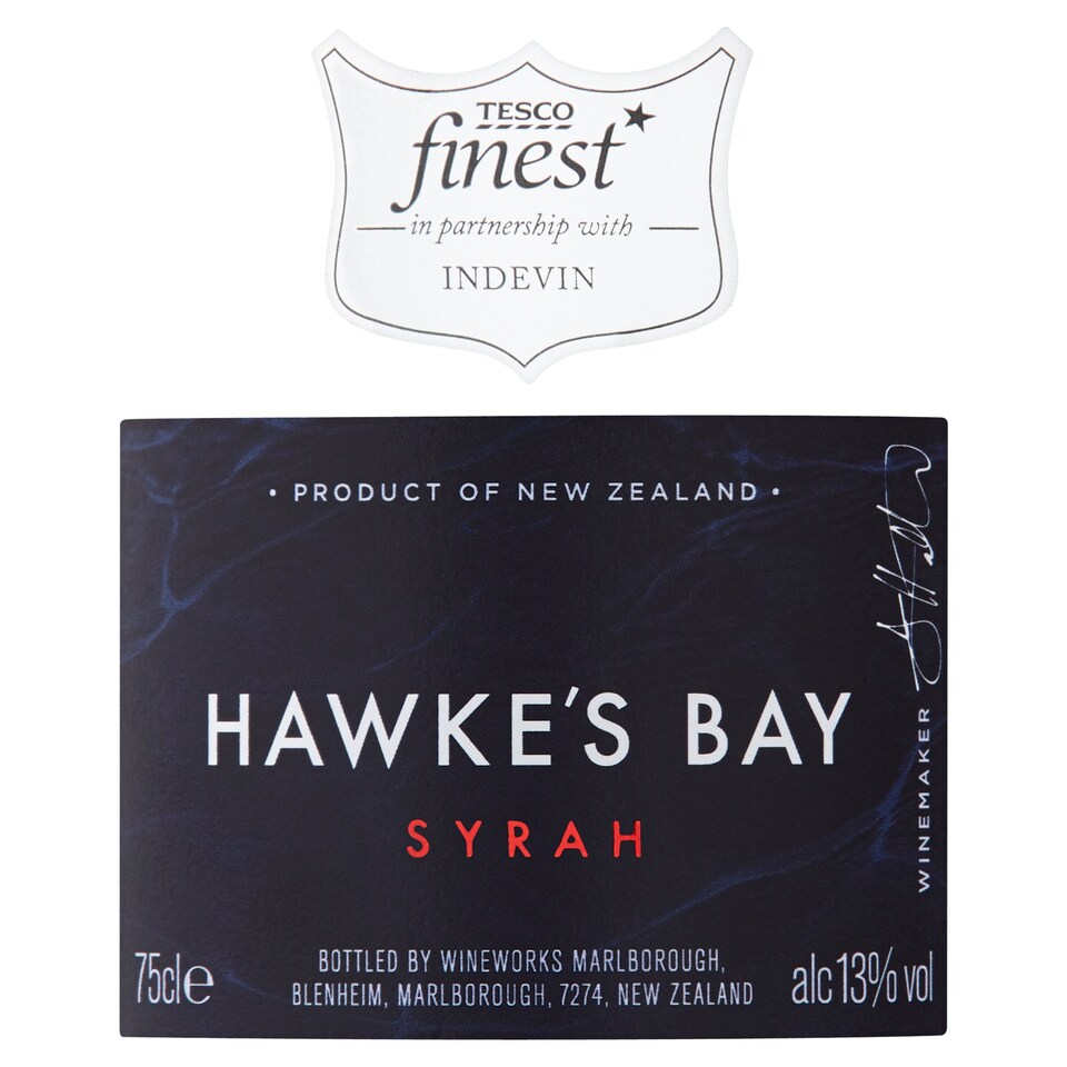 image 1 of Tesco Finest Hawkes Bay Syrah 75Cl