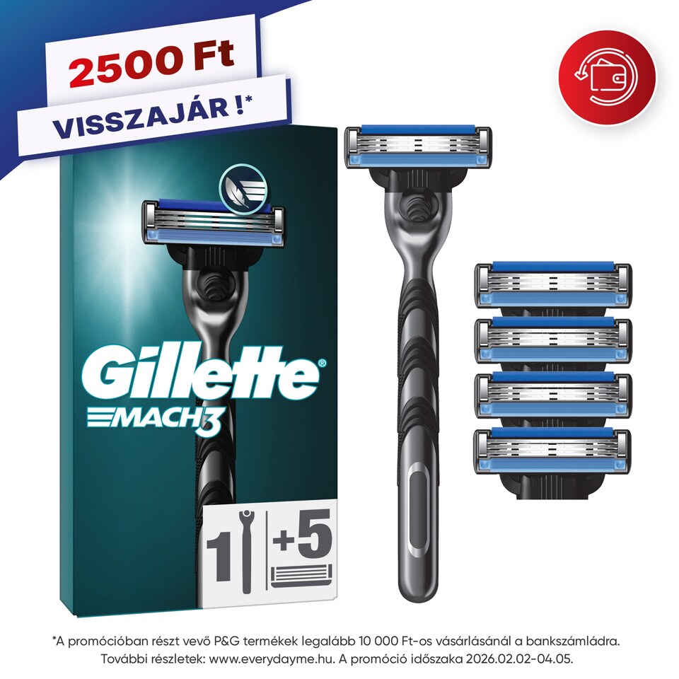 image 1 of Gillette Mach3 Razor for Men, 1 Gillette 3-Blade Razor, 1 Gillette Razor Blade Refills