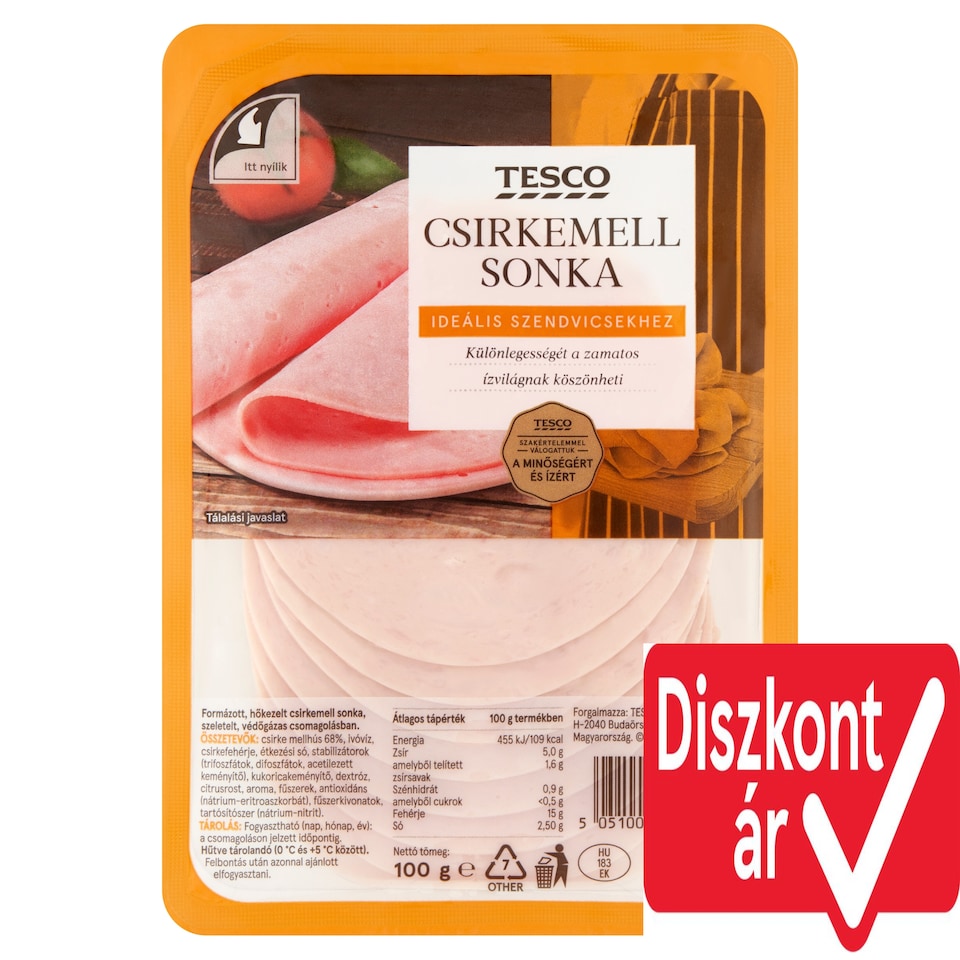 Tesco szeletelt csirkemell sonka 100 g