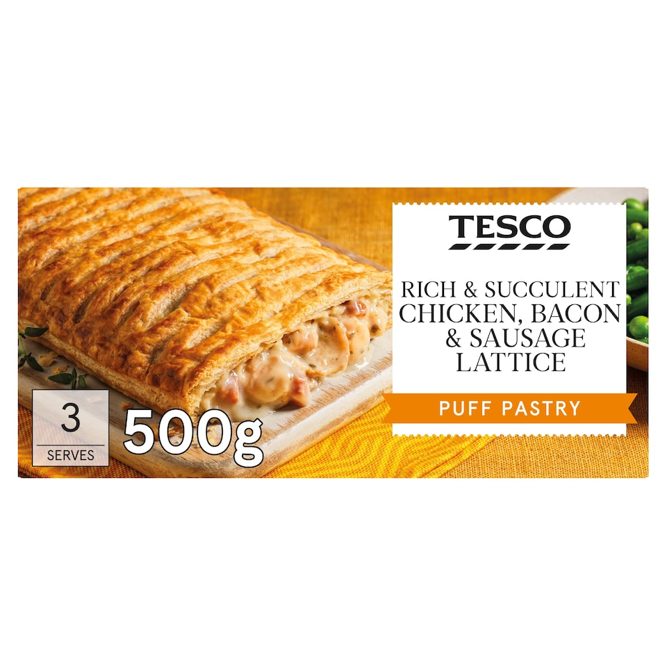 Tesco Chicken Bacon & Sausage Lattice Bar 500g