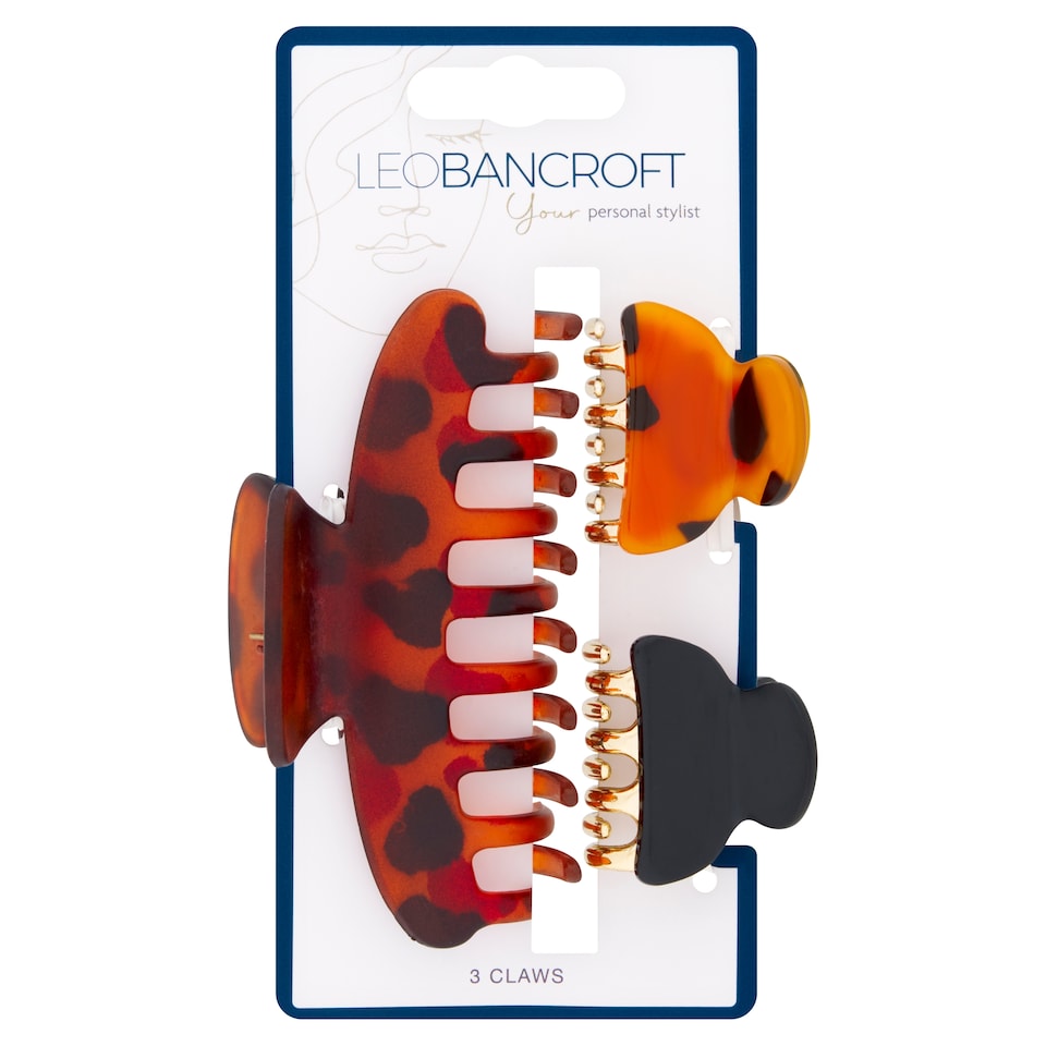 LEO BANCROFT ASSORTED CLAWS 3 PACK TORT