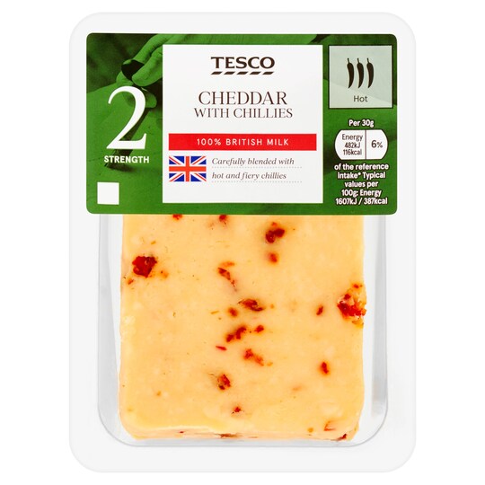 Tesco Cheddar With Chilli's 200G Tesco Groceries