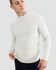 image 1 of F&F Waffle Knit Crew Neck Jumper with Wool in Cream