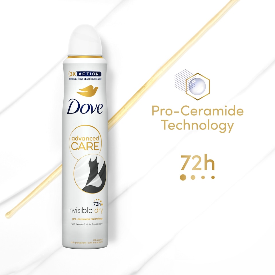 image 1 of Dove Women Invisible Dry 72h Advanced Care Antiperspirant Deodorant 200ml