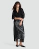 image 1 of F&F Satin Twist Front Long Sleeved Blouse in Black