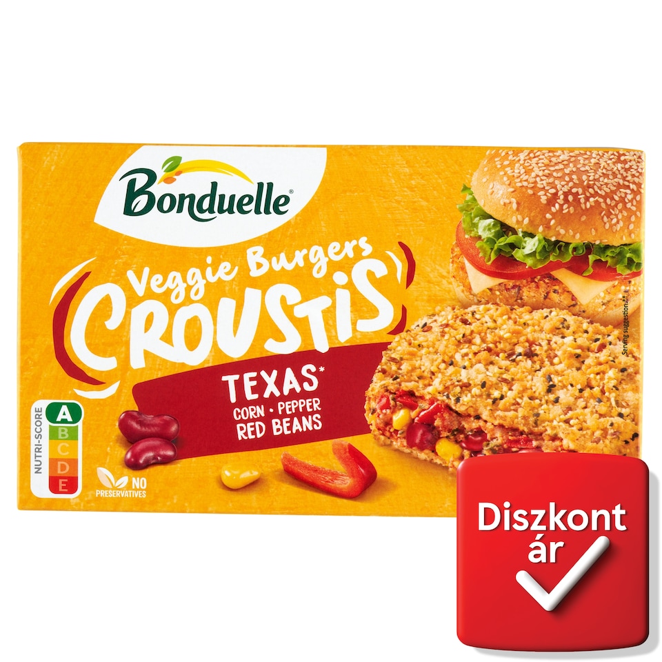 image 1 of Bonduelle Veggie Burgers Croustis Quick-Frozen Breaded and Pre-Fried Vegetable Disc 2 pcs 240 g