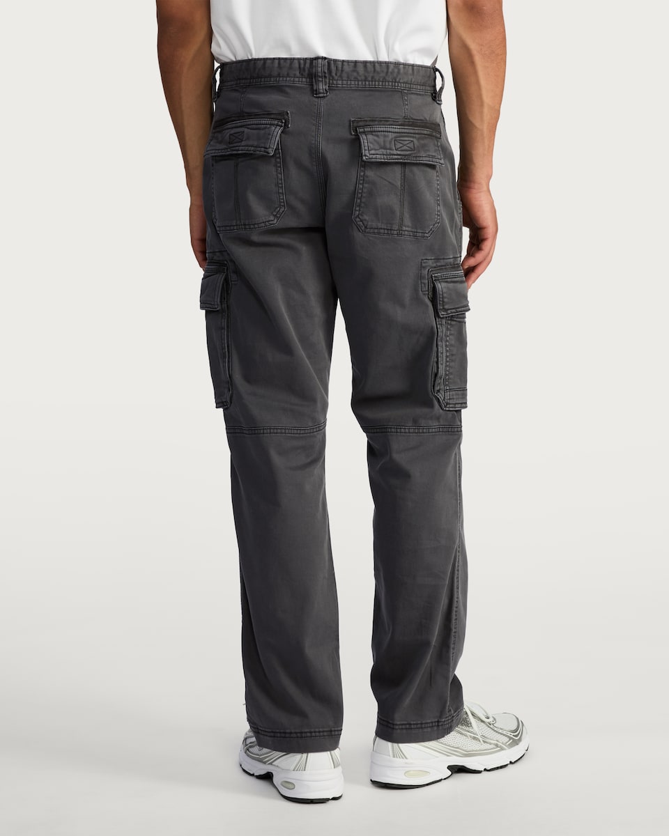 image 1 of F&F Straight Fit Cotton Rich Cargo Trousers in Grey