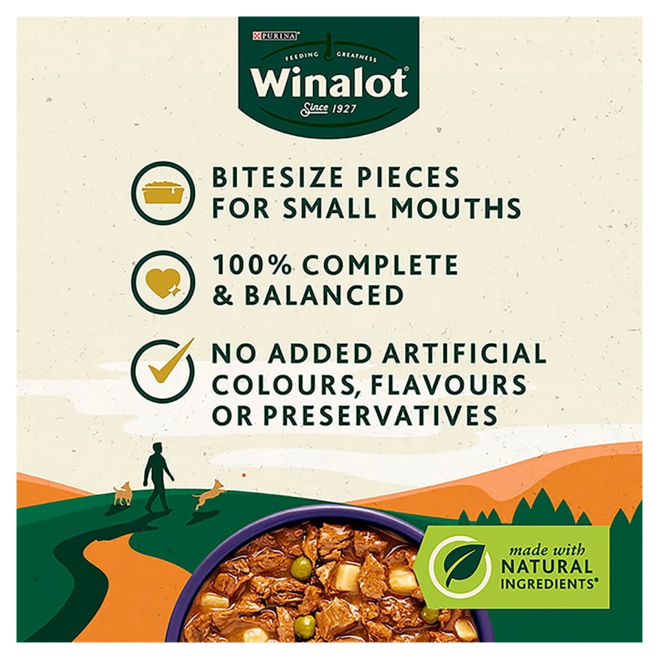 image 1 of WINALOT Meaty Chunks Small Dog Mixed in Gravy Wet Dog Food 12x100g