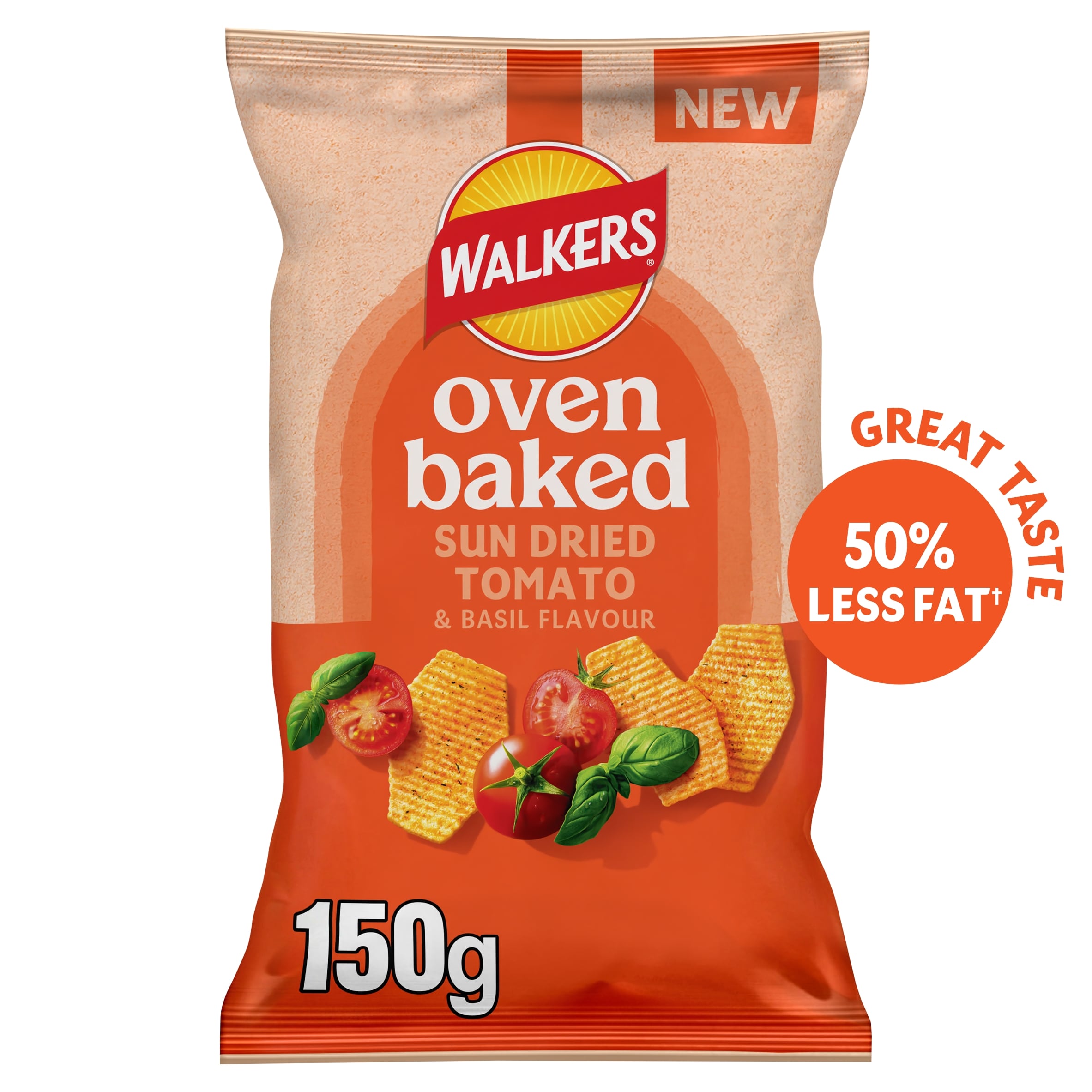 Walkers Oven Baked Sun Dried Tomato & Basil Crisps 150g