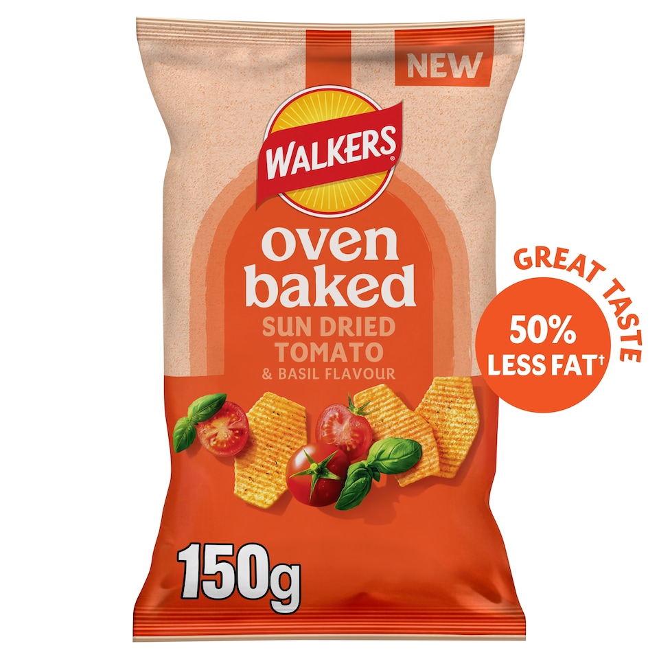 Walkers Oven Baked Sun Dried Tomato & Basil Crisps 150g