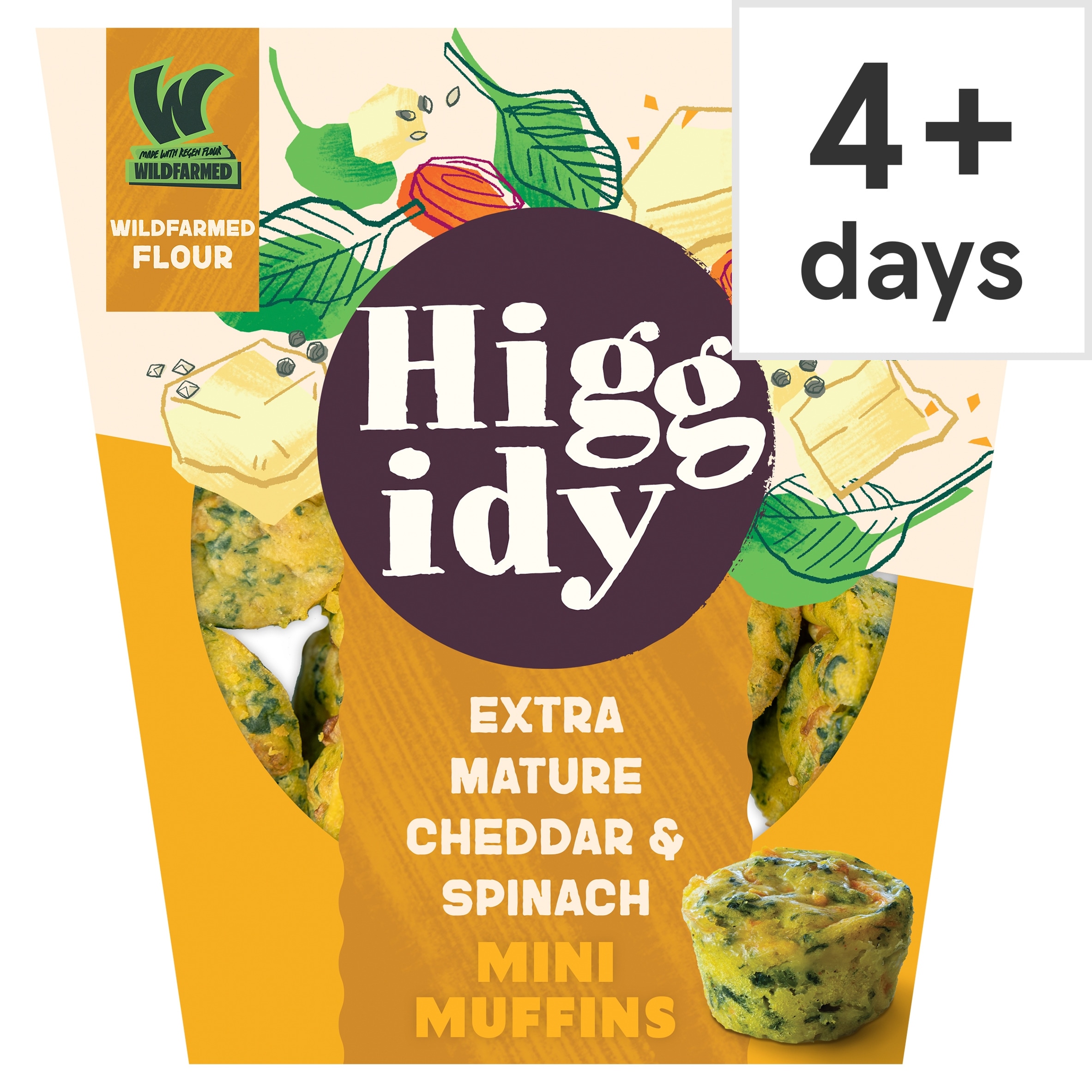 Higgidy Mature Cheddar & Spinach Mini Muffins 130g