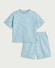 image 4 of F&F Boys 2-Piece Cotton Rich Leaf Print T-Shirt and Shorts Set in Blue