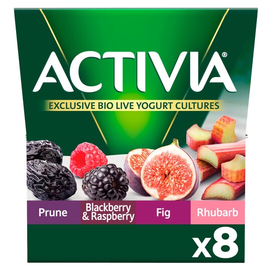 Activia Red Fruit Yoghurt 8X125g Tesco Groceries