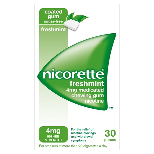 Nicorette Gum Freshmint 4Mg 30 Tesco Groceries