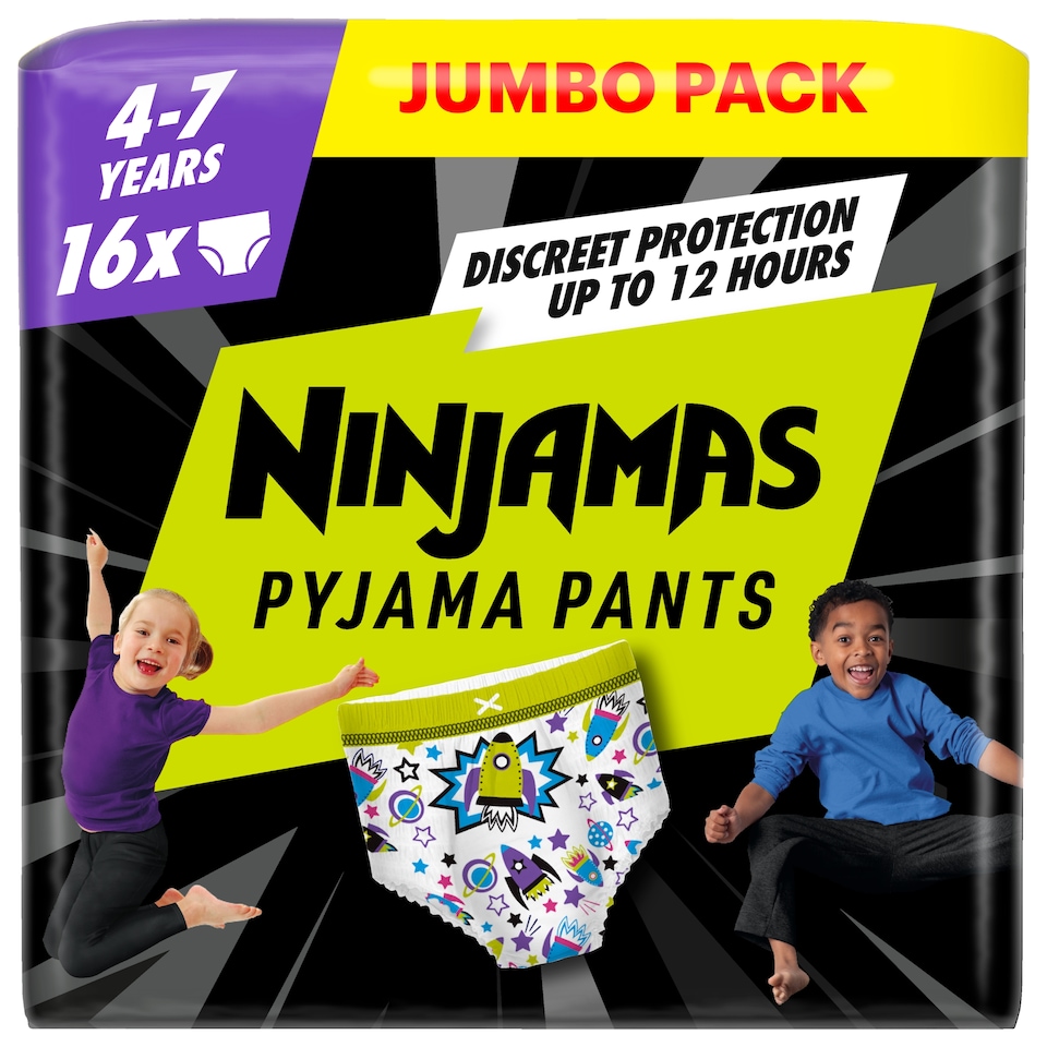 image 1 of Pampers Ninjamas Pyjama Pants 4-7 Years 16 Pack