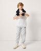 image 1 of F&F Boys Cotton Rich Colour Block Cuffed Joggers in Grey Marl