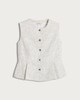 image 4 of F&F High Neck Waistcoat in Cream