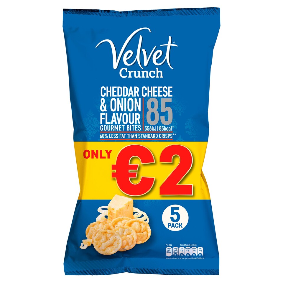 Velvet Crunch Chedder And Spring Onion 6X20g