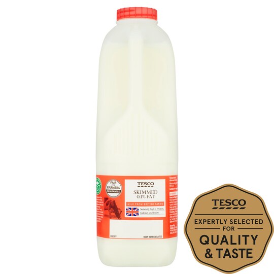 Tesco Skimmed Milk 1.136L/2 Pints Tesco Groceries