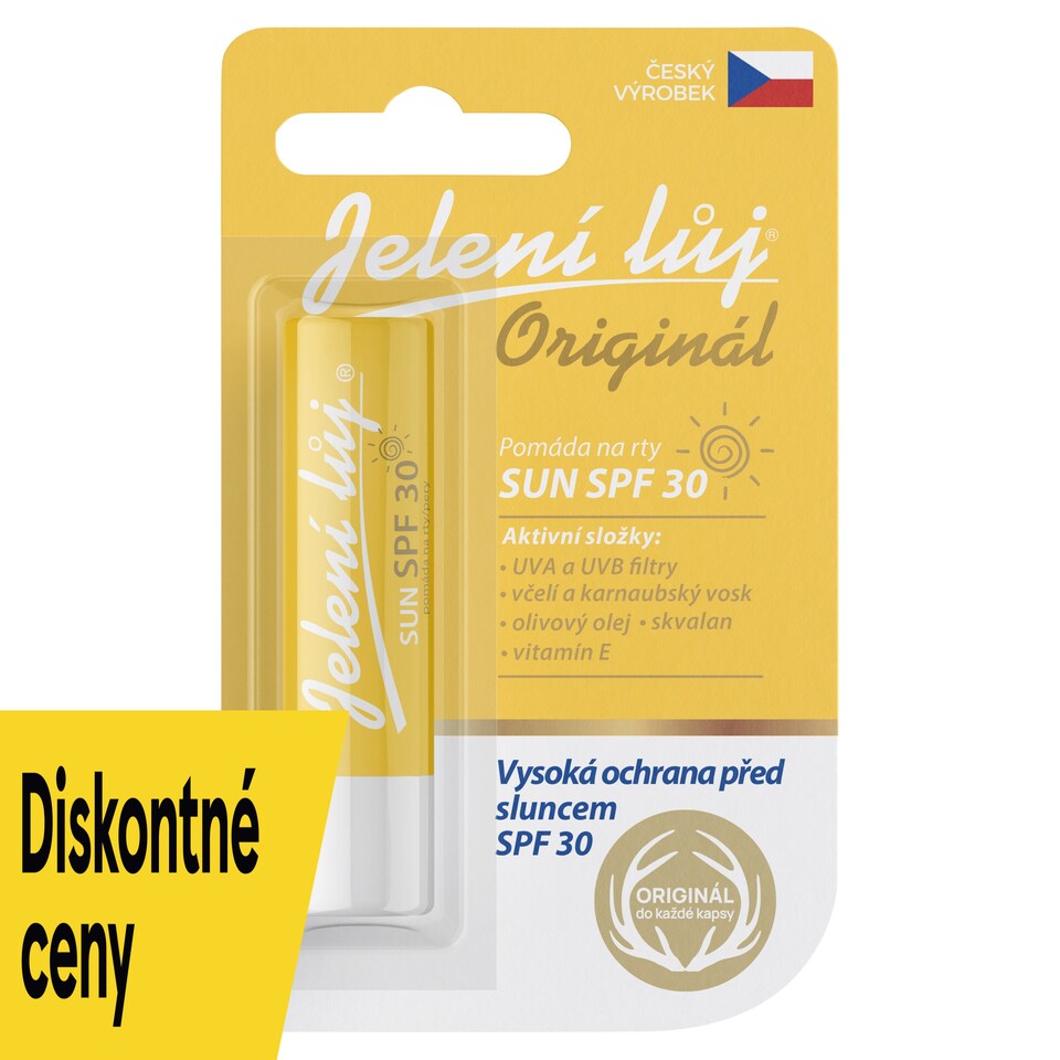 Jelení Lůj Originál Sun pomáda na pery SPF 30