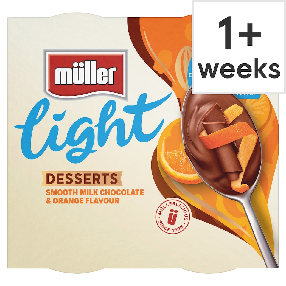 Muller Light Choc Pot  Chocolate Orange Desserts 4x80g