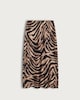 image 5 of F&F Satin Zebra Print Midi Skirt in Multi Brown