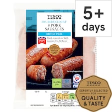Tesco 8 Reduced Fat Pork Sausages 454G