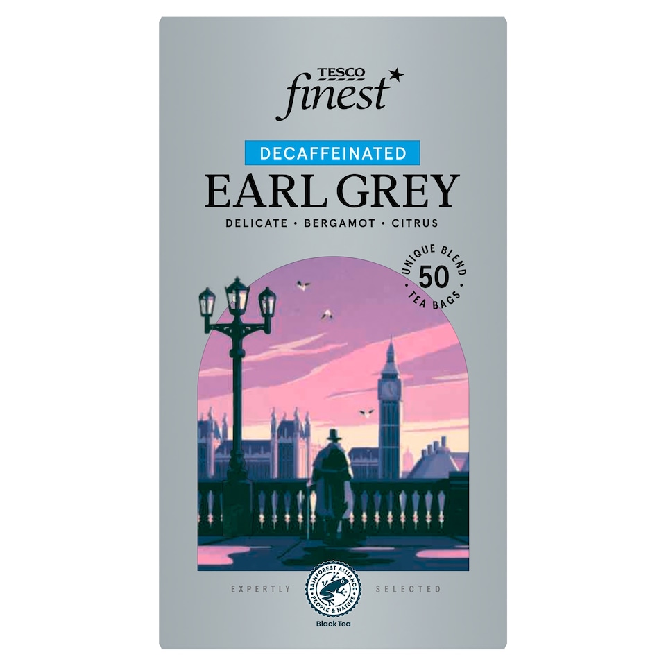Tesco Finest Decaffeinated Earl Grey Tea Bags 50 Pack 125g