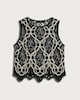 image 4 of F&F Embroidered Lace Sleeveless Co-ord Top in Multi Black White