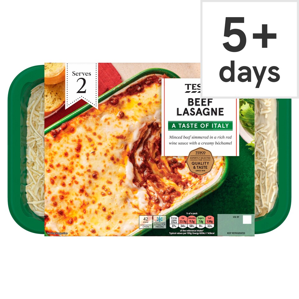 Tesco Beef Lasagne 750G