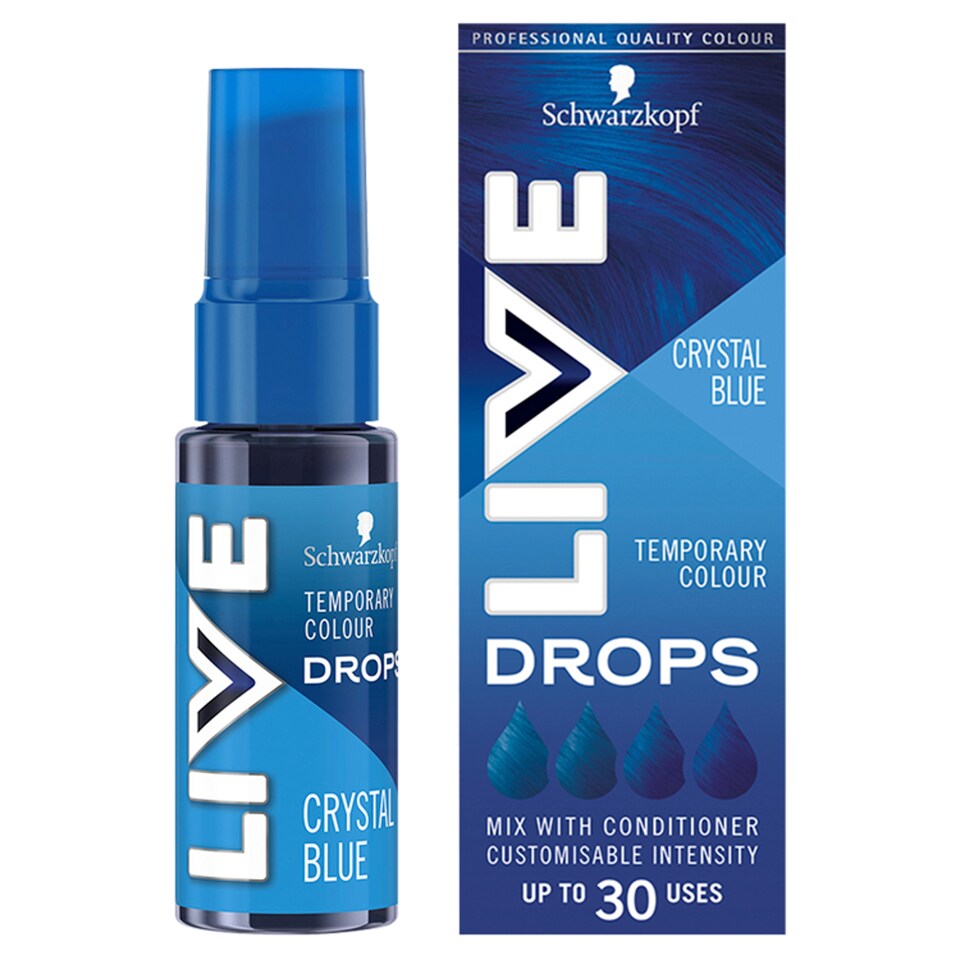 image 1 of Schwarzkopf Live Temporary Colour Drops Crystal Blue 30Ml