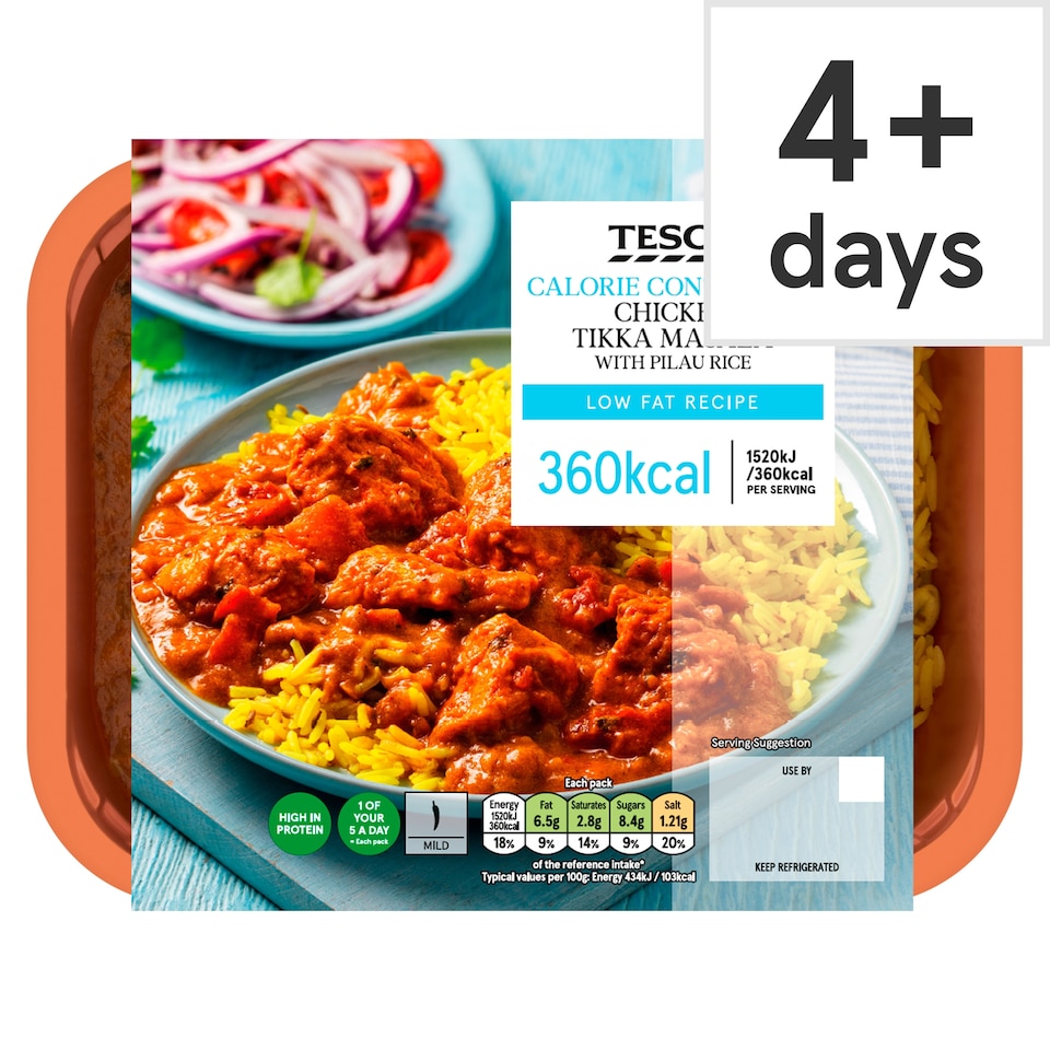 Tesco Calorie Controlled Chicken Tikka Masala & Pilau Rice 380G