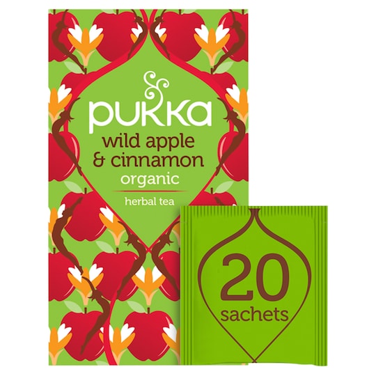 Pukka Organic Spiced Apple Cinnamon Plus Ginger 20 Tea Bags 40G Tesco Groceries